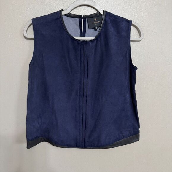 Maisonnoee navy and black suede leather tank top size XS - Picture 1 of 5